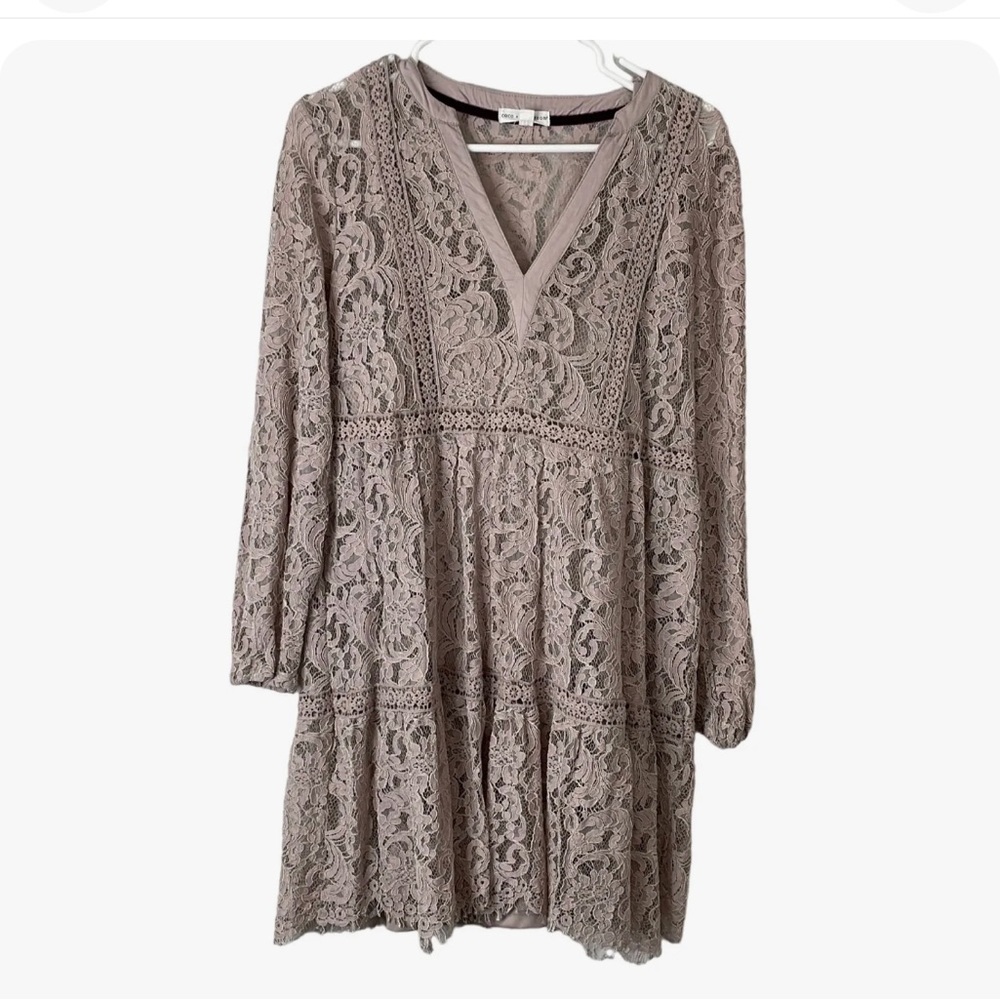 Coco + Jaimeson charming Womens Floral Laced Long Sleeve Mini Dress Size…